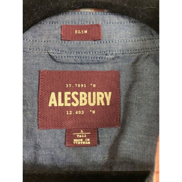 ALESBURY Linen Blend Short sleeve button up Shirt Men Size Large Pockets Western - Picture 3 of 12